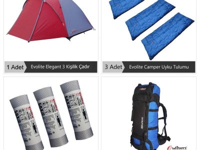 Evolite 3 Kişilik Kamp seti