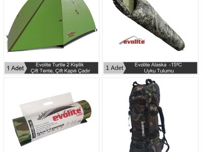 Evolite Camo Tek Kişilik Kamp Seti