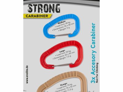 Evolite Strong 3’lü Karabina Seti – Bej/Kırmızı/Mavi